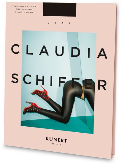 KUNERT de Luxe Claudia Schiffer Legs - Shiny Opaque Strumpfhose, schwarz, Gr. S