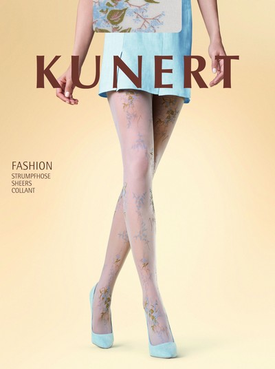 Wunderschne Feinstrumpfhose mit dezentem Blumenmuster Springtime von KUNERT