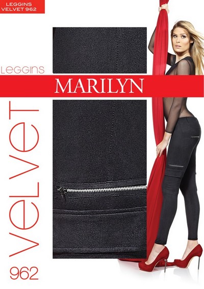 Samtig weiche Treggings Velvet von Marilyn, 120 DEN, schwarz, Gr. S/M