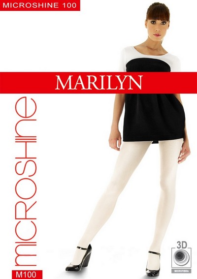 Glnzende blickdichte Strumpfhose Microshine von Marilyn 100 DEN, gelb, Gr. 1/2