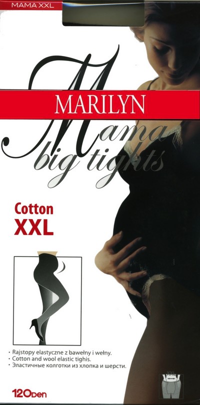 Baumwollstrumpfhose für Schwangere Mama, 120 DEN, schwarz, Gr. XXL