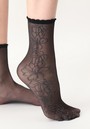 Feinsöckchen mit elegantem, floralem Muster mit Lurex-Effekt von Oroblu, schwarz-silbern Feinsöckchen mit elegantem, floralem Muster mit Lurex-Effekt von Oroblu, schwarz-silbern