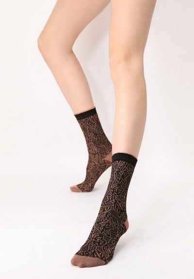 Sehr weiche, gemusterte Socken mit Viskose und Glitzer-Effekt von Oroblu