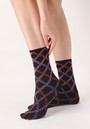 Blickdichte Sckchen mit Karomuster und glamoursem Lurex-Effekt von Oroblu
