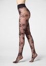 Elegante Feinstrumpfhose mit Blumenmuster in Spitzenoptik von Oroblu, wollwei�, Gr. S
