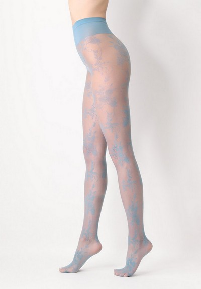 Feinstrumpfhose mit elegantem, floralem Spitzenmuster von Oroblu, schwarz, Gr. S