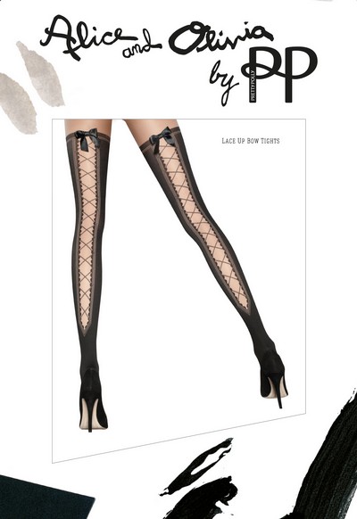 Wunderschne Strumpfhose mit Muster in Schnroptik von Alice und Olivia by Pretty Polly