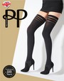 Blickdichte halterlose Strmpfe Banded von Pretty Polly, schwarz