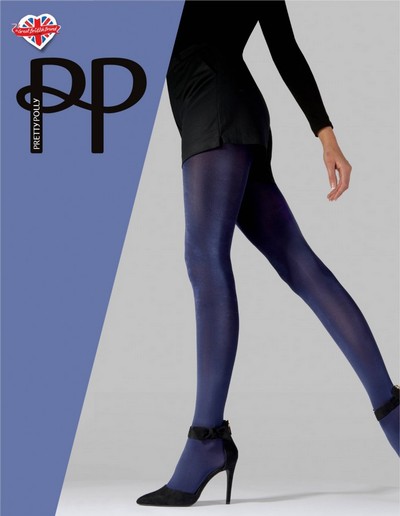 Blickdichte glnzende Feinstrumpfhose Satin Opaque von Pretty Polly, dunkelblau