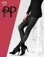 Blickdichte Strumpfhose mit samtigem Rippeneffekt Velvet Rib von Pretty Polly, schwarz