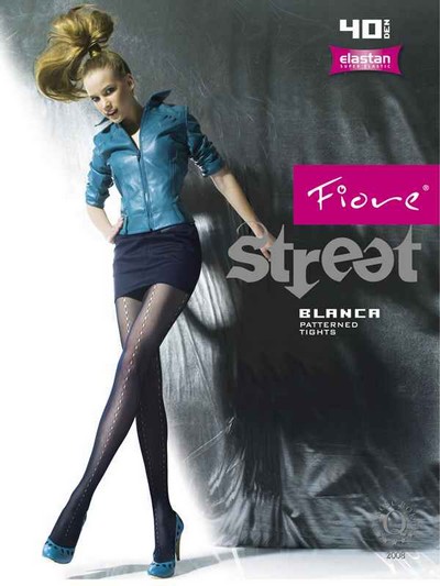 Stylische Strumpfhose mit Muster Blanca 40 DEN in schwarz, Gr. M