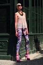 Exclusive Leggings mit buntem, blumigem Muster Flowery von Trasparenze