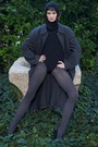 Warme, gerippte Strumpfhose mit hohem Anteil an Wolle von Trasparenze, schwarz, Gr. S