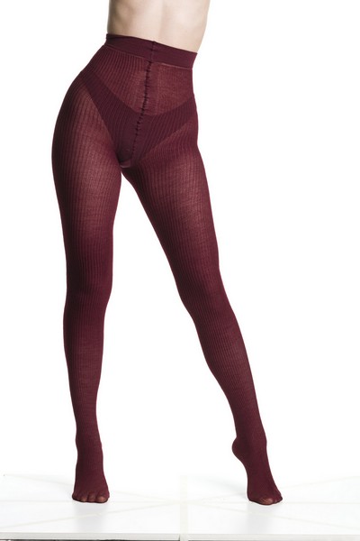 Warme, gerippte Strumpfhose mit hohem Anteil an Wolle von Trasparenze, schwarz, Gr. S