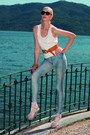 Exclusive Jeggings in angesagtem Used-Look Vintage von Trasparenze